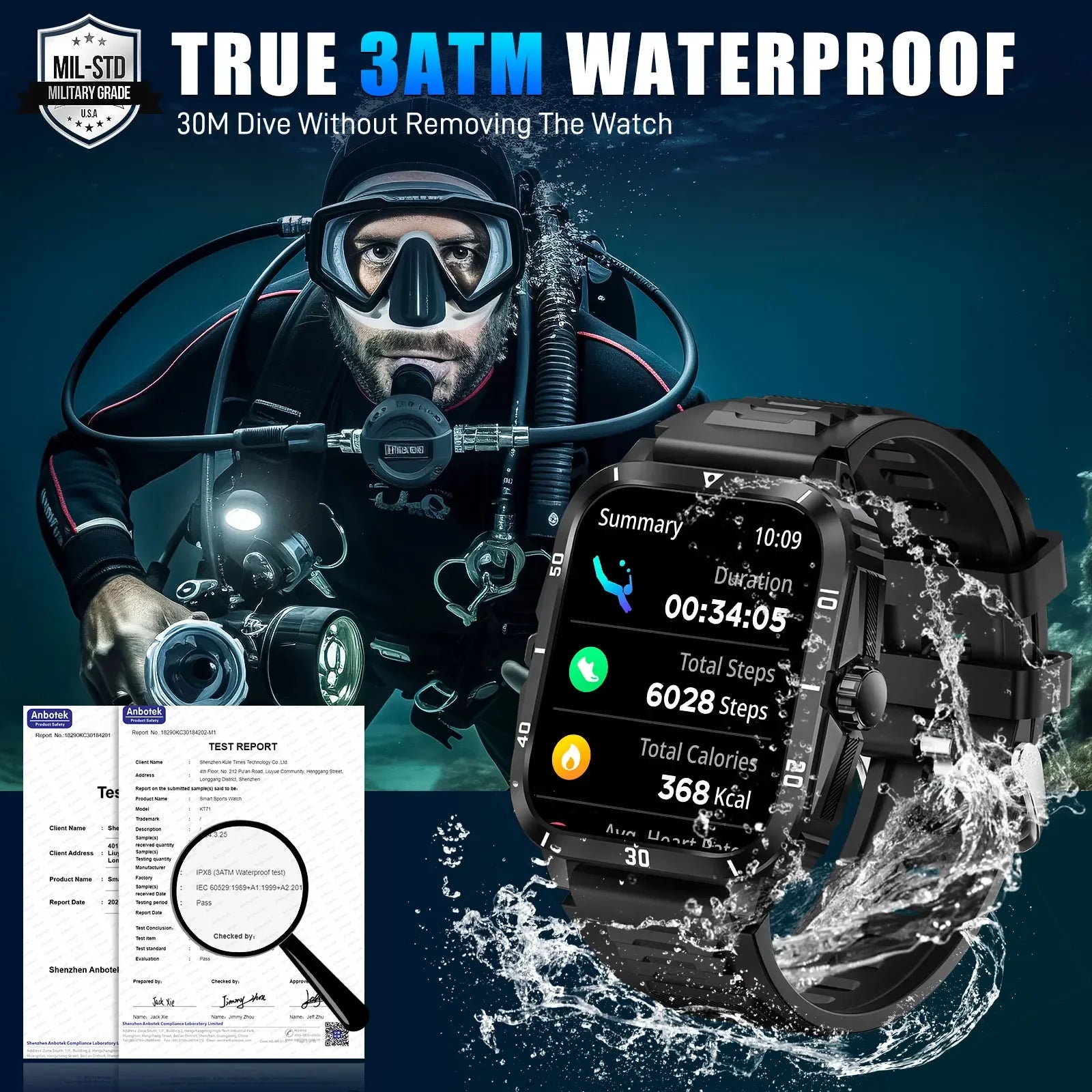 EIGIIS 2025 New Smartwatch Unisex Fitness Tracker Heart Rate Monitor Sports Watch Waterproof Activity Tracker For iPhone Android
