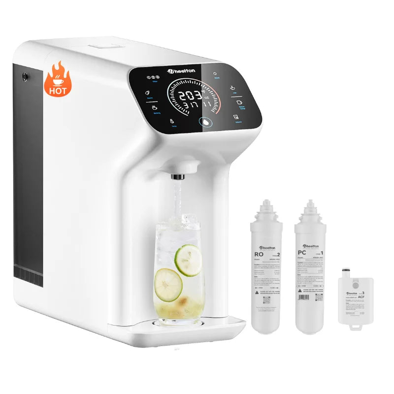 110V Reverse Osmosis Water Filter 1 Set Countertop RO  8-Layer Smart White Water Purifier TDS Monitor Scale Chlorine Prevent