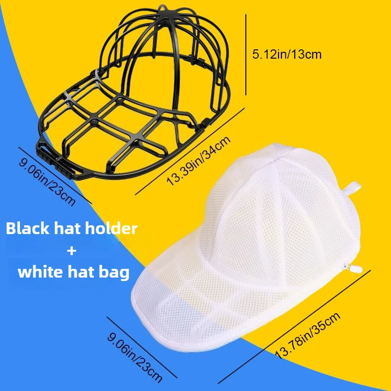 Baseball Cap Washer Bag for Washing Machine | Anti-Deformation Hat Cleaning Cage Frame Holder Home Laundry Guard Support