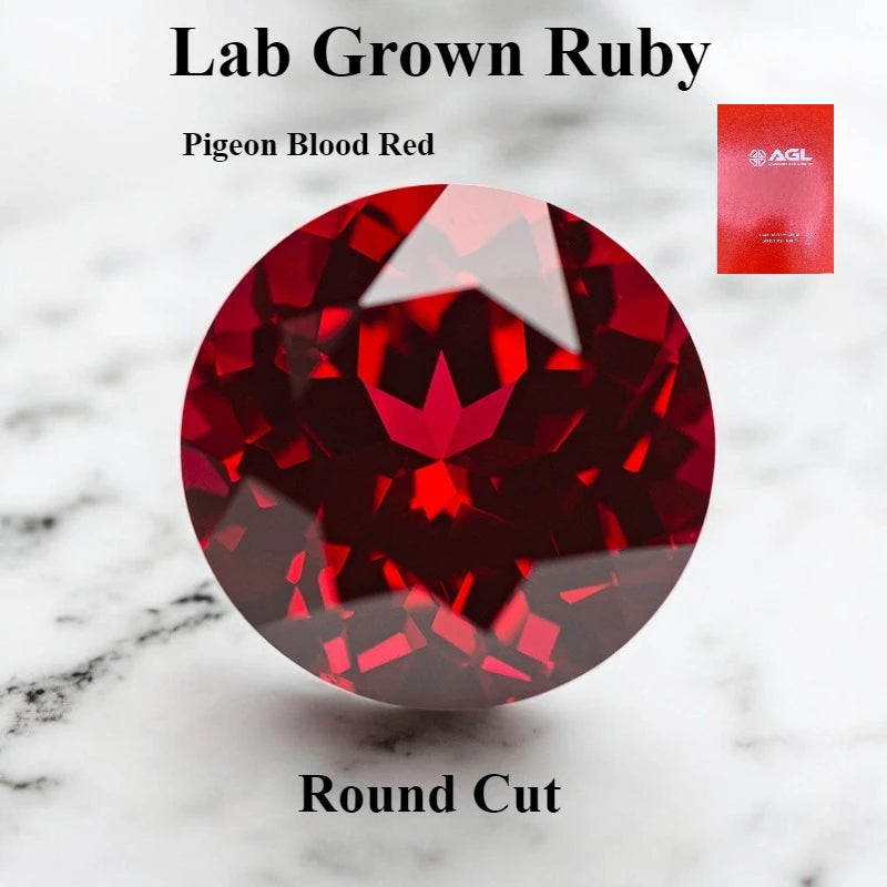 Lab Grown Ruby Various Shape Pigeon Blood Red Charms Gemstone for DIY Jewelry Making Materials Selectable Certificate