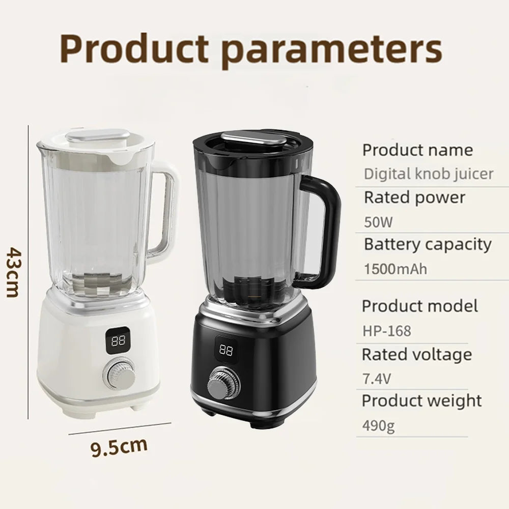 TINSOL New Home Juicer 10 Blades 3000mAh Multifunctional Blender Knob Juicer Ice Crusher  High Juicing Rate Kitchen Tools