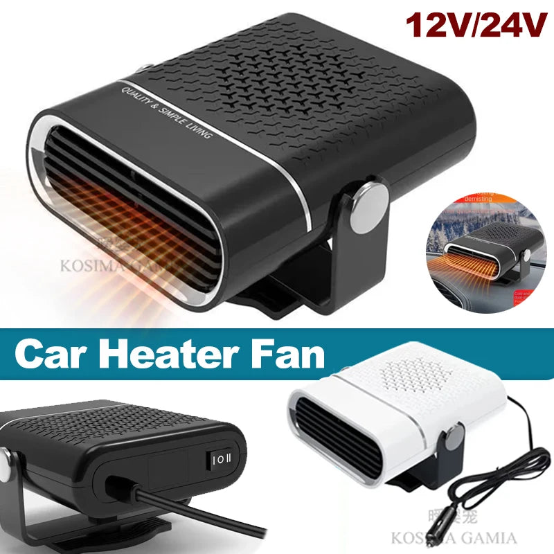 Car Heater Fan 12V/24V Car Heater Electric Cooling Heating Auto Windshield Defroster Defogging Demister Car Anti-Fog Heater