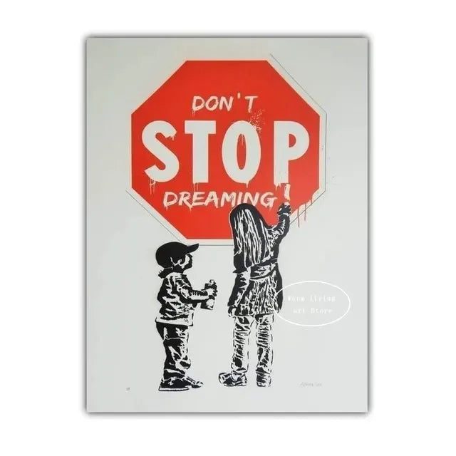 Classic Retro Wall Art Banksy Street Graffiti HD Canvas Print Poster Home Living Room Bedroom Decorative Painting