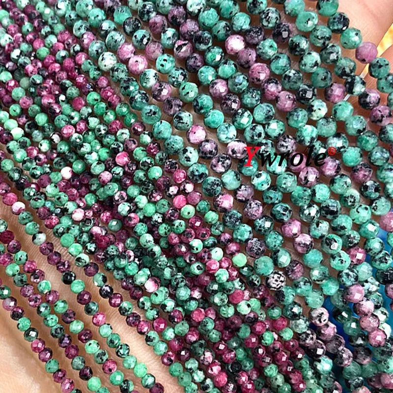 Natural Red Garnet Stone Beads 2 3 4mm Faceted Loose Round Gemstone For Jewelry Making DIY Bracelet Earrings Accessories 15''