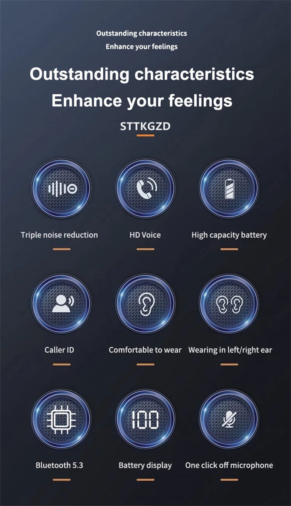 Wireless Headphones With Dual Microphon Bluetooth Earphone ENC Noise Cancelling Hands-free Headset Busines Auriculares Driving