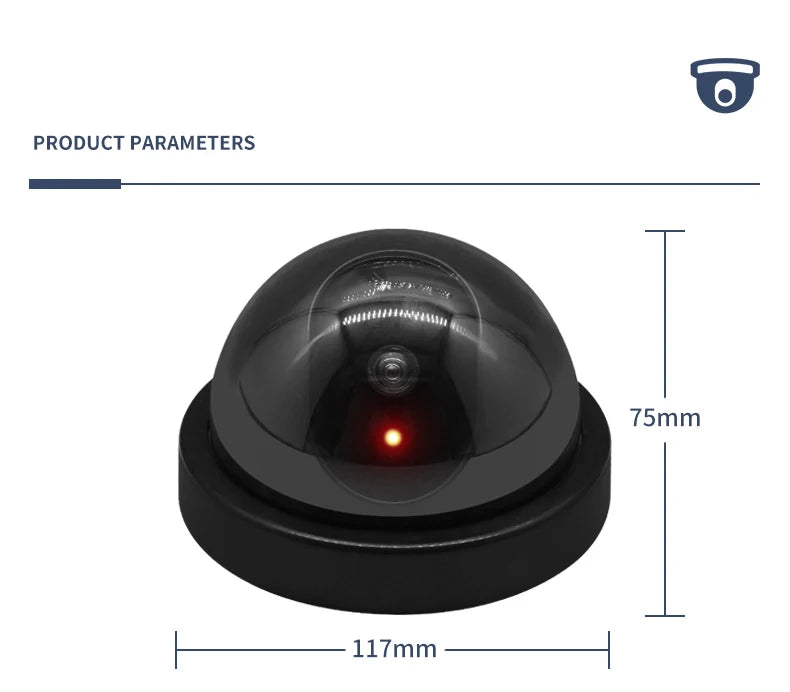 Creative Flashing Led Fake Camera Black Plastic Dome CCTV Dummy Camera Surveillance Security System Power Via AA Battery