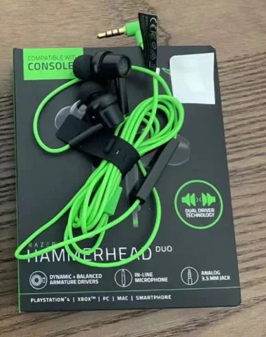 Razer Hammerhead Duo Earphone Compatible with Console High Quanlity Wired Headphones In-ear Wired Earphones