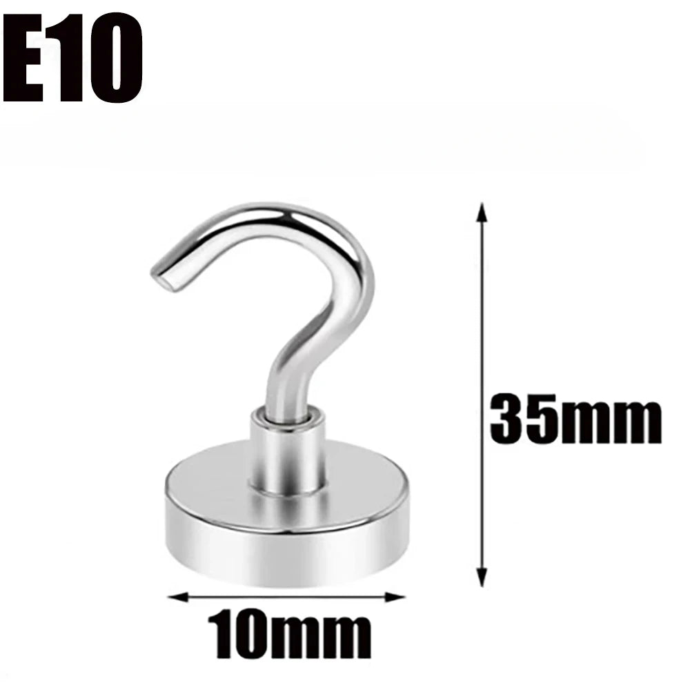 20/1PCS Metal Strong Magnetic Hook Wall-mounted Heavy-duty Magnetic Hook Key Hanger Home Kitchen Bathroom Accessories Magnet