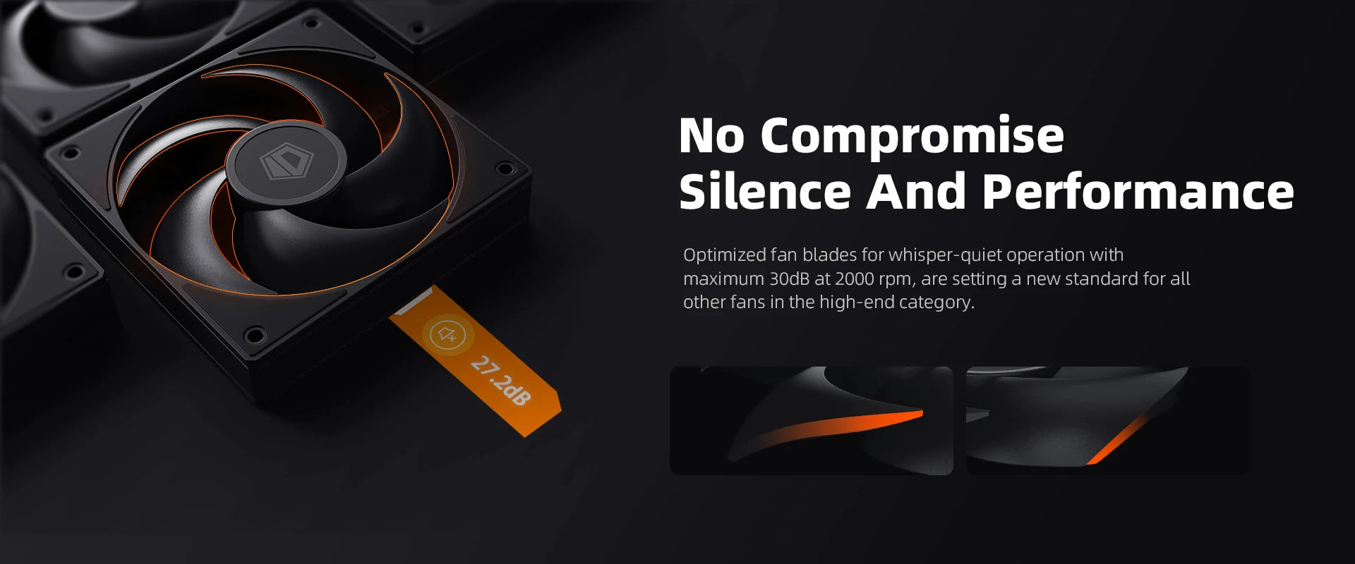 ID-COOLING AS-120-K 120mm High Performance Computer Cooling Fans,Fan Speeds：300- 2000 RPM,Hydraulic Bearing Quiet Long lifespan