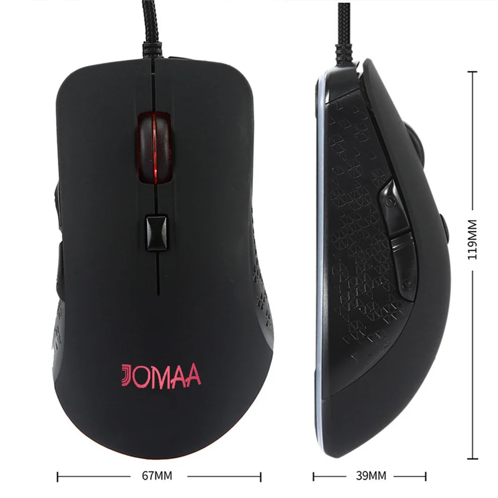 Jomaa Heated Mouse Warmer for Cold Winter Wired Computer Mice 2400 DPI Adjustable Gaming Mouse for Gamer Heating Mouse