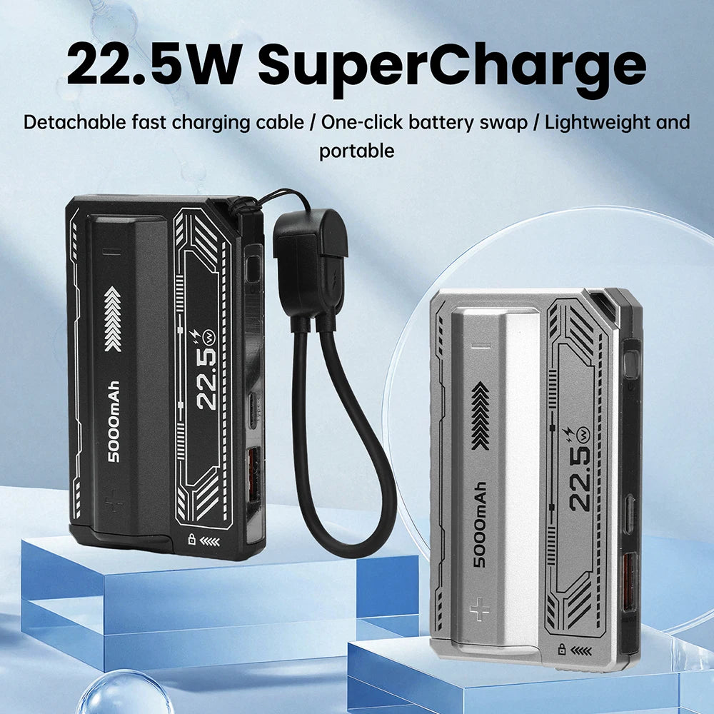 21700 Power Bank Case PD 20W Fast Charging Built In Cable Detachable Power Bank DIY Battery Case (Without Battery)