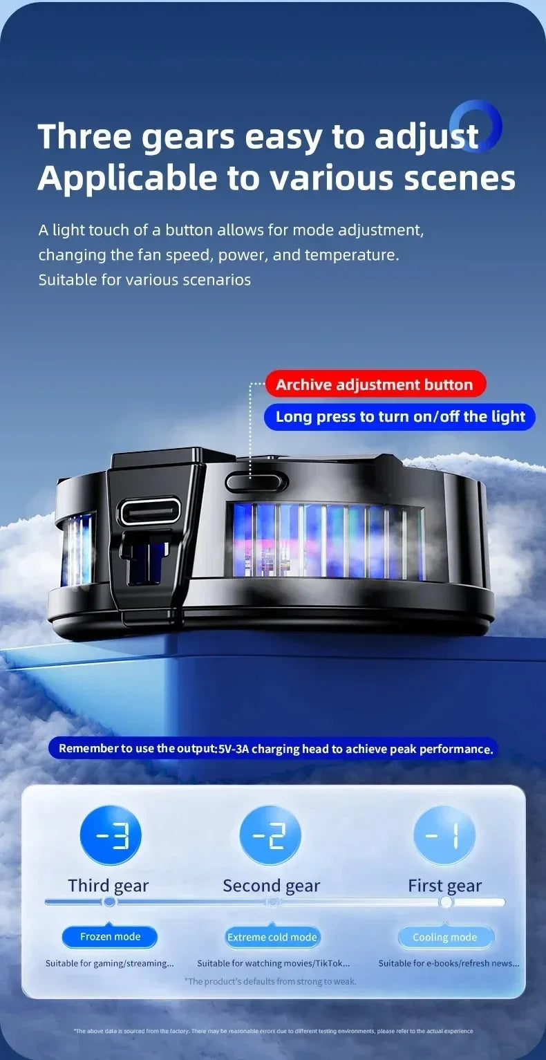 Magnetic Phone Cooler for PUBG Mobile Semiconductor Freeze Tech Digital Temp Display Back Clip Design Freeze Cooling