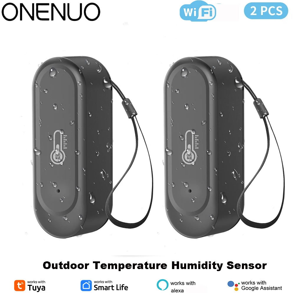 1/2PCS New WIFI Temperature and Humidity Sensor IP65 Outdoor Waterproof Tuya APP  Hygrometer Thermometer Support Alexa Google