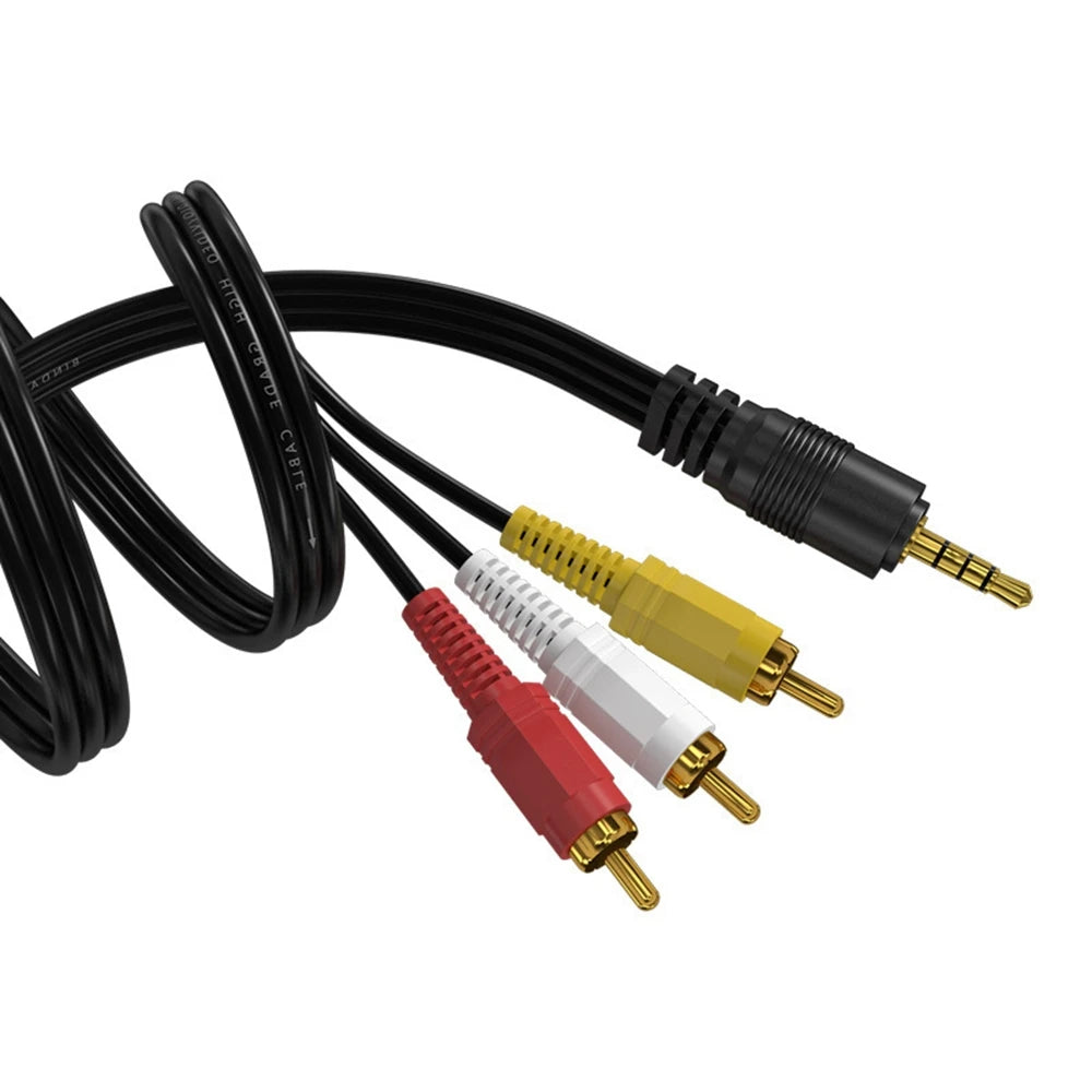 3.5mm to 3RCA to 3RCA 3.5mm to 2RCA to 2RCA Audio Video Cable Gold-Plated AV Cable for TV Amplifier Home Theater Speaker
