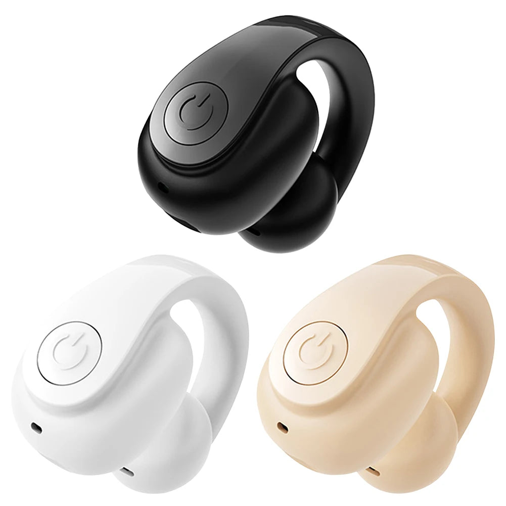 Wireless Ear Clip On Earphone Bluetooth-Compatible 5.4 EarBuds Noise Canceling HiFi Stereo Headset Waterproof Clip On Headphone