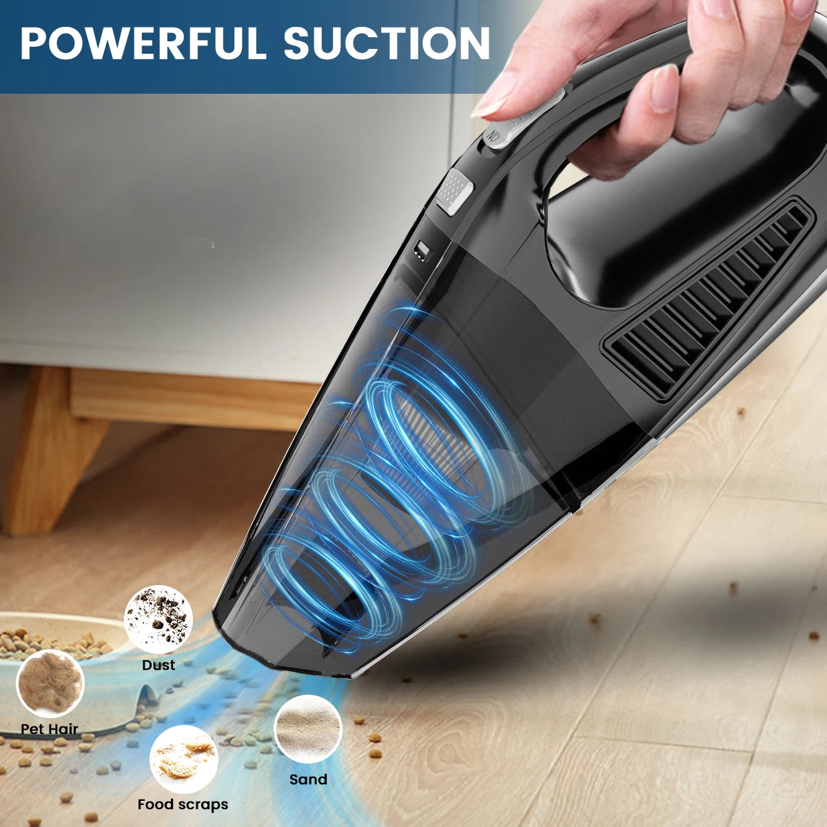 Portable Wireless Vacuum Cleaners Powerful Rechargeable Suction Cordless Handheld Vacuum Cleaner Car Electronic Accessories
