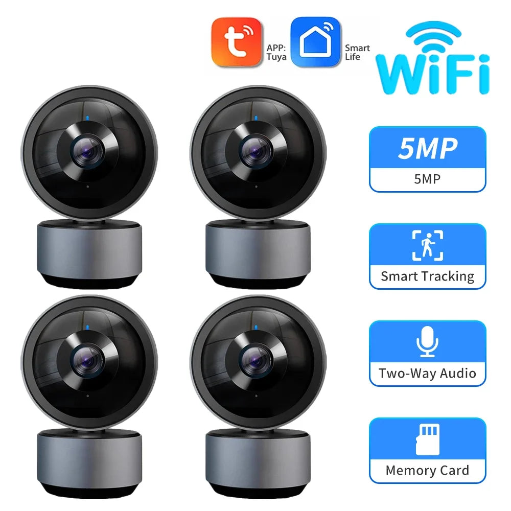 Smart Life 5MP IP WiFi Camera Surveillance Security Baby Monitor Automatic Human Tracking Cam Two Way Audio Indoor Video Camera