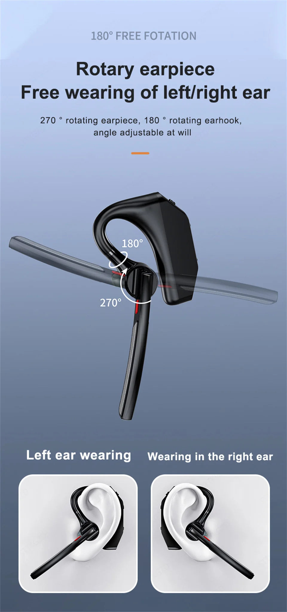 Wireless Headphones With Dual Microphon Bluetooth Earphone ENC Noise Cancelling Hands-free Headset Busines Auriculares Driving