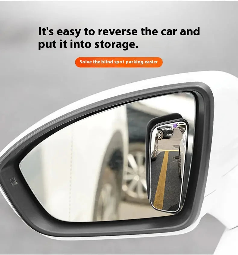 2Pcs 360 Degree Adjustable Blind Spot Mirror Car Auxiliary Rearview Convex Mirror Round Frame Wide Angle Mirrors for Car Reverse