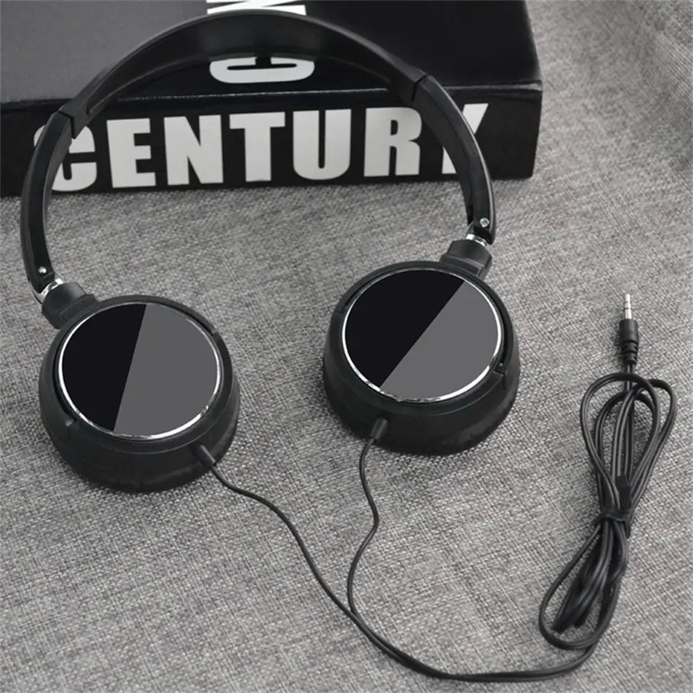 Universal Headphone Over Ear Foldable Wired Earphones HiFi Stereo Sound Portable Headset 3.5mm