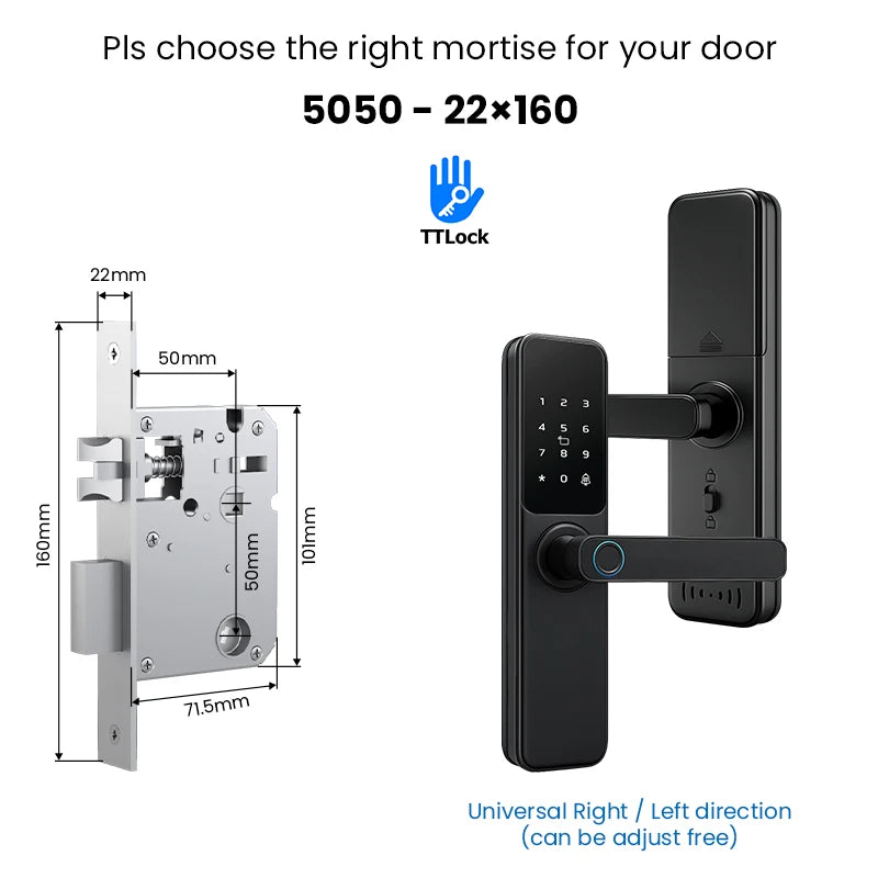 Bluetooth TTLock App Fingerprint Lock cerradura inteligente Touch Screen Smart Lock Security Digital Electronic Lock For Home