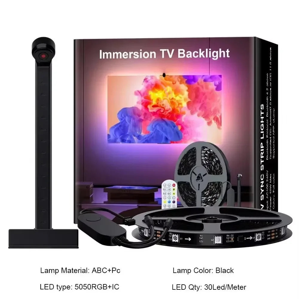 LED TV Backlight Strip with Camera Sync to 55-85 Inch TVs Smart RGB-IC LED Strip Lights for Gaming Room 55-85inch Ambient Light