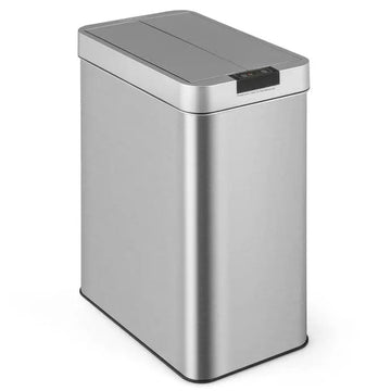 13.2 Gal Stainless Steel Frame Slim Kitchen Trash Can with Wing Lids Kitchen Appliances