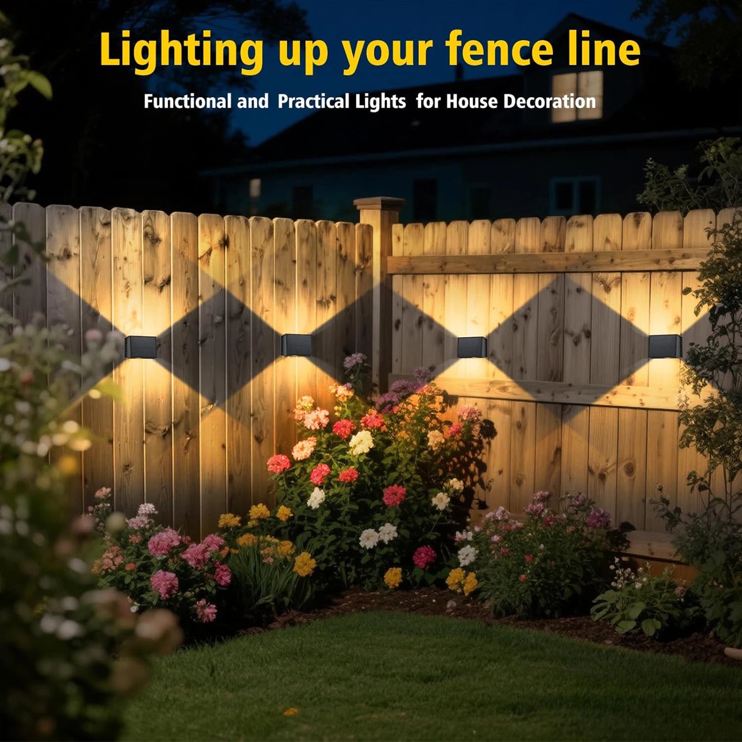 1/2pcs Outdoor Solar Lamp Solar Wall Light Upper and Lower Beam Angles Warm White IP65 Garden Solar Light for Garden Fence Wall
