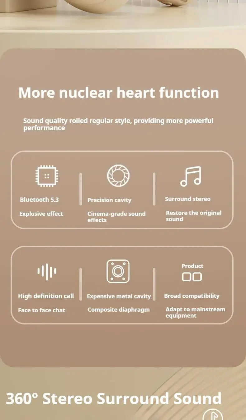 Wireless Headphones Bluetooth 5.1 Over Ear HIFI Stereo Headsets True Active Noise Cancelling Tf Card Support Type-c HD Mic Gifts