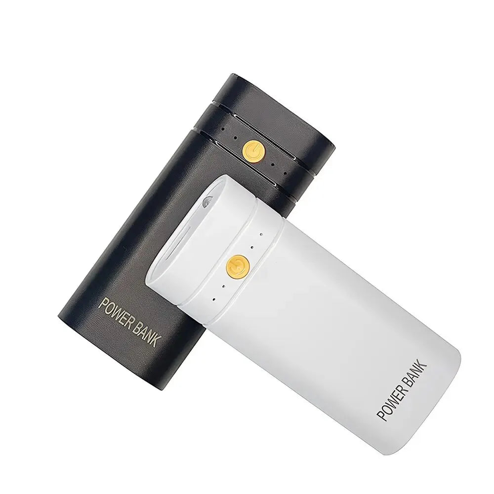 2 Slots 5V 18650 Power Bank Box Kit Fast Charging Power Bank TYPE-C USB Output Ports Plastic Shell Portable Battery Charger Case