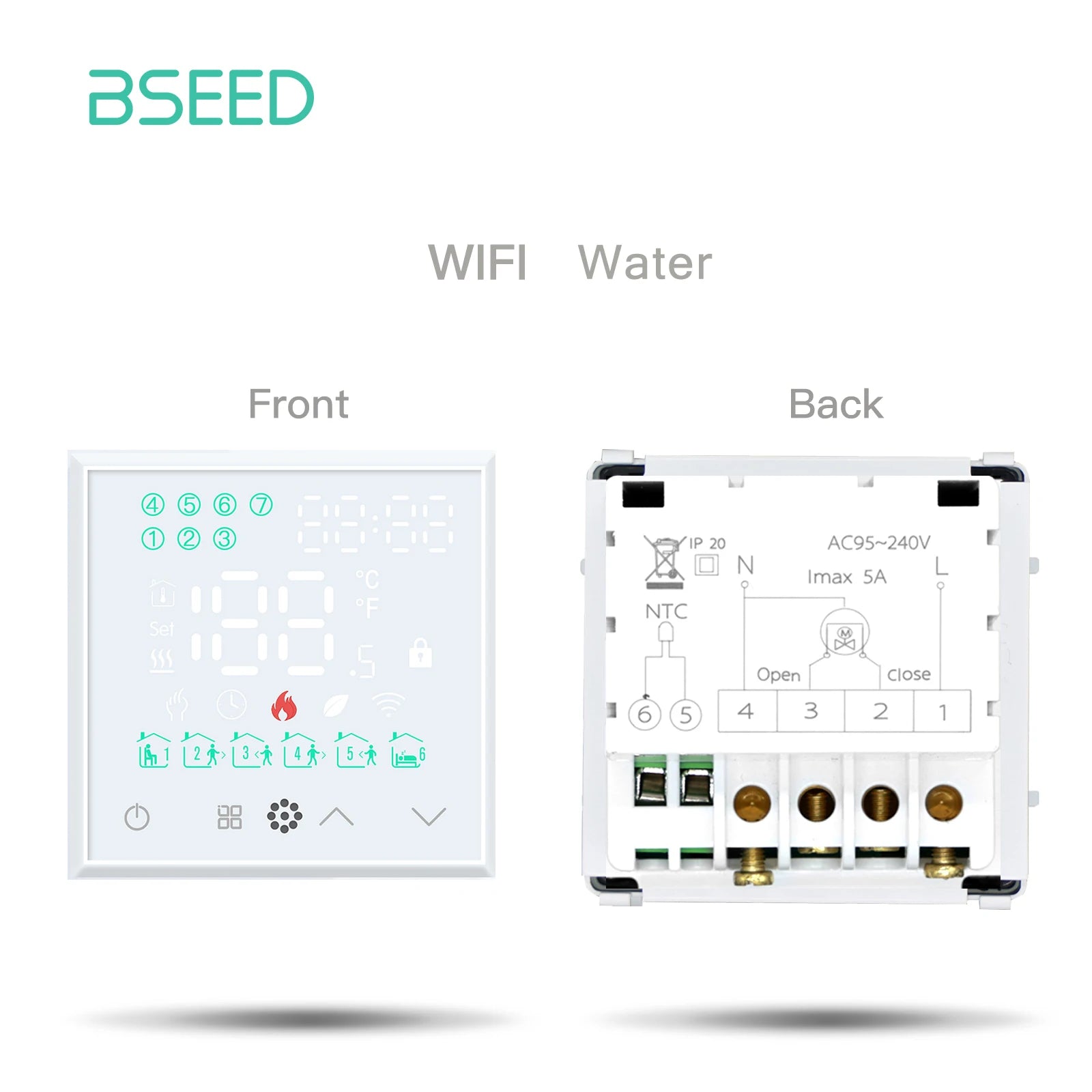 BSEED Wifi Smart Thermostats Electric Boiler Water Floor Heating Central Controller Glass Panel Socket Switch DIY Accessory Part
