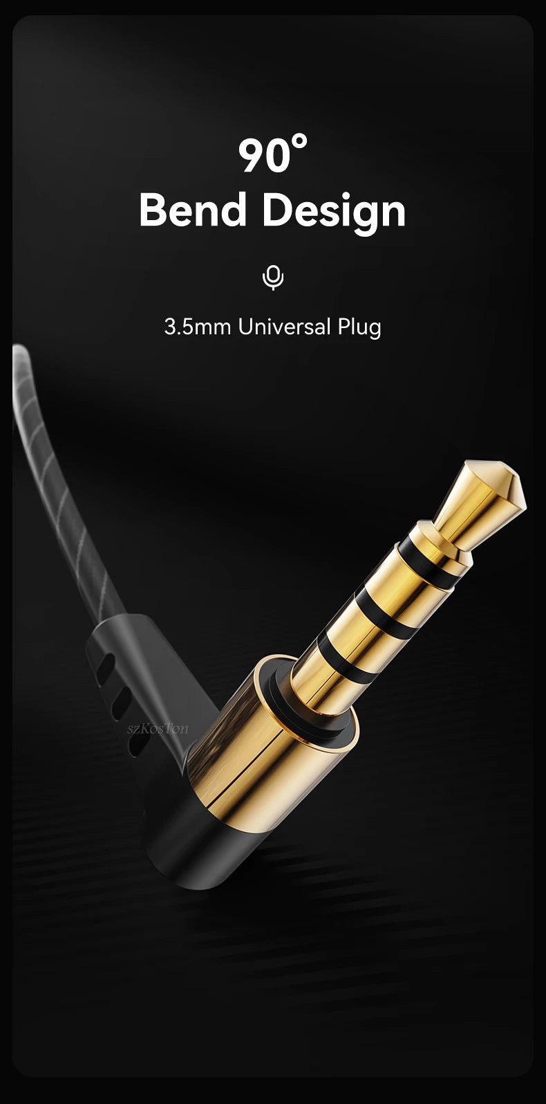 Wired HiFi Headphones with Mini Condenser Microphone Bass Dynamic Earphone Noise-Cancelling Headset for Sports Music Karaoke
