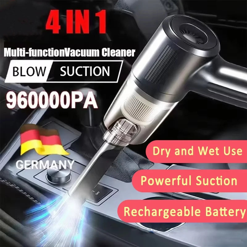 Wireless Car Vacuum Cleaner 960000Pa Multifunctional Portable Strong Power Suction Blowing Integrated Cleaning Appliance