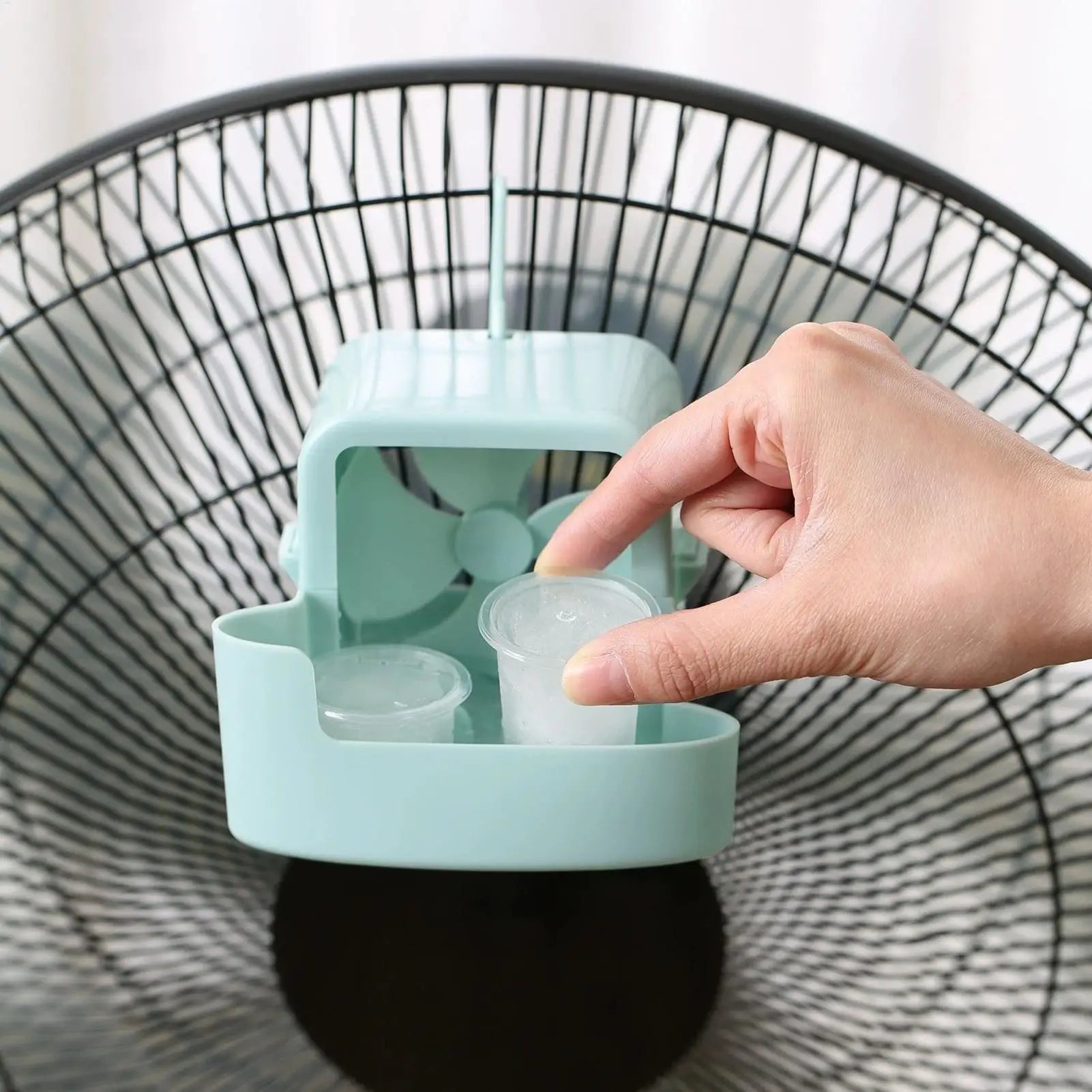 Electric Fan Hanging Cooling Tool with 4 Ice Cup Household Floor Fan Mist Cooling Adapter Hangable Ice Holder Cooler Accessories