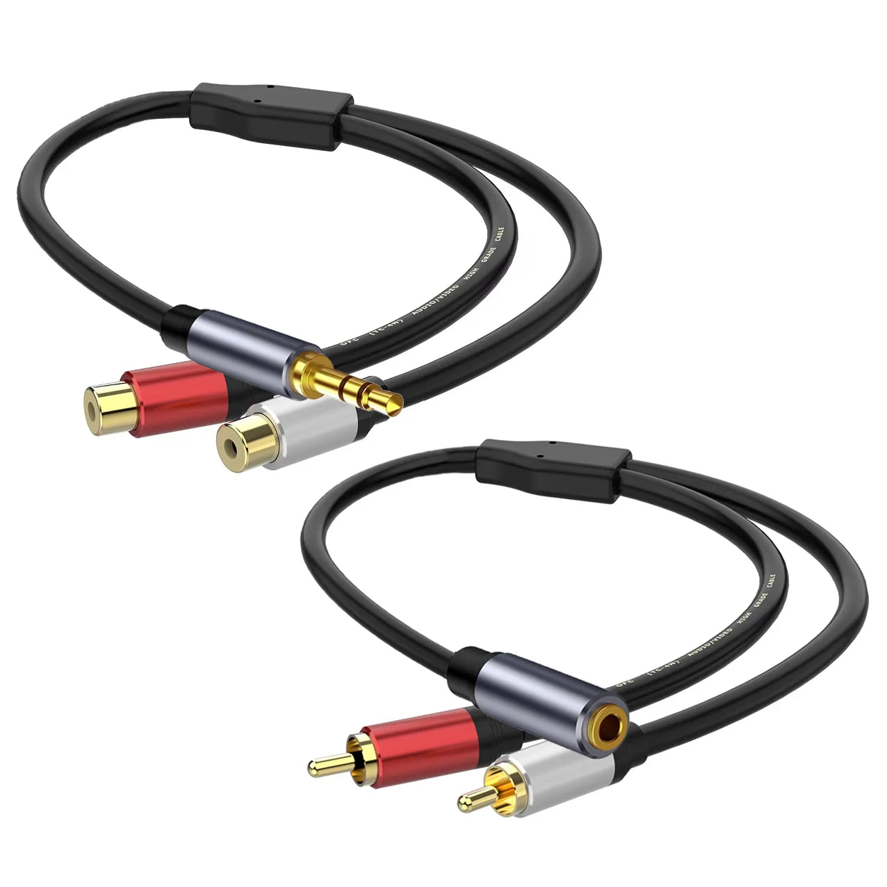 Stereo 3.5mm to Dual RCA Y Splitter Cable 2RCA To 3.5 mm Jack Audio Adapter for Computer Phone Amplifier Speaker Home Theater