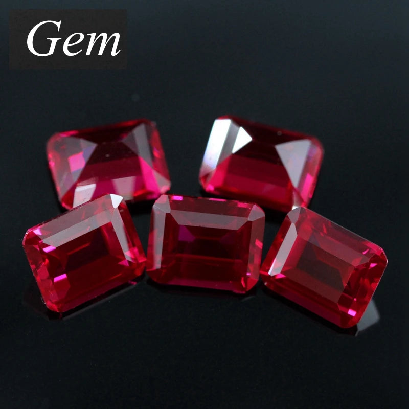 Natural Red Ruby 12x16mm 12.50Cts Rectangle VVS Sri-Lanka Loose Gemstone 5# Ruby Jewelry DIY Gem