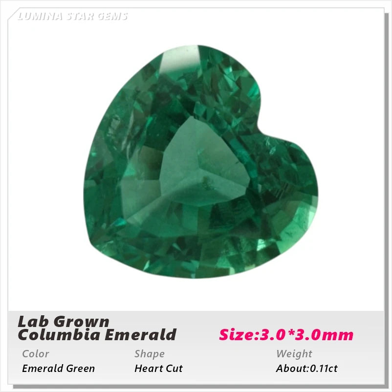 Lab Grown Colombian Emerald Stone High Quality Multiple Cuts Available Hydrothermal Hand-cutting Selectable AGL Certificate