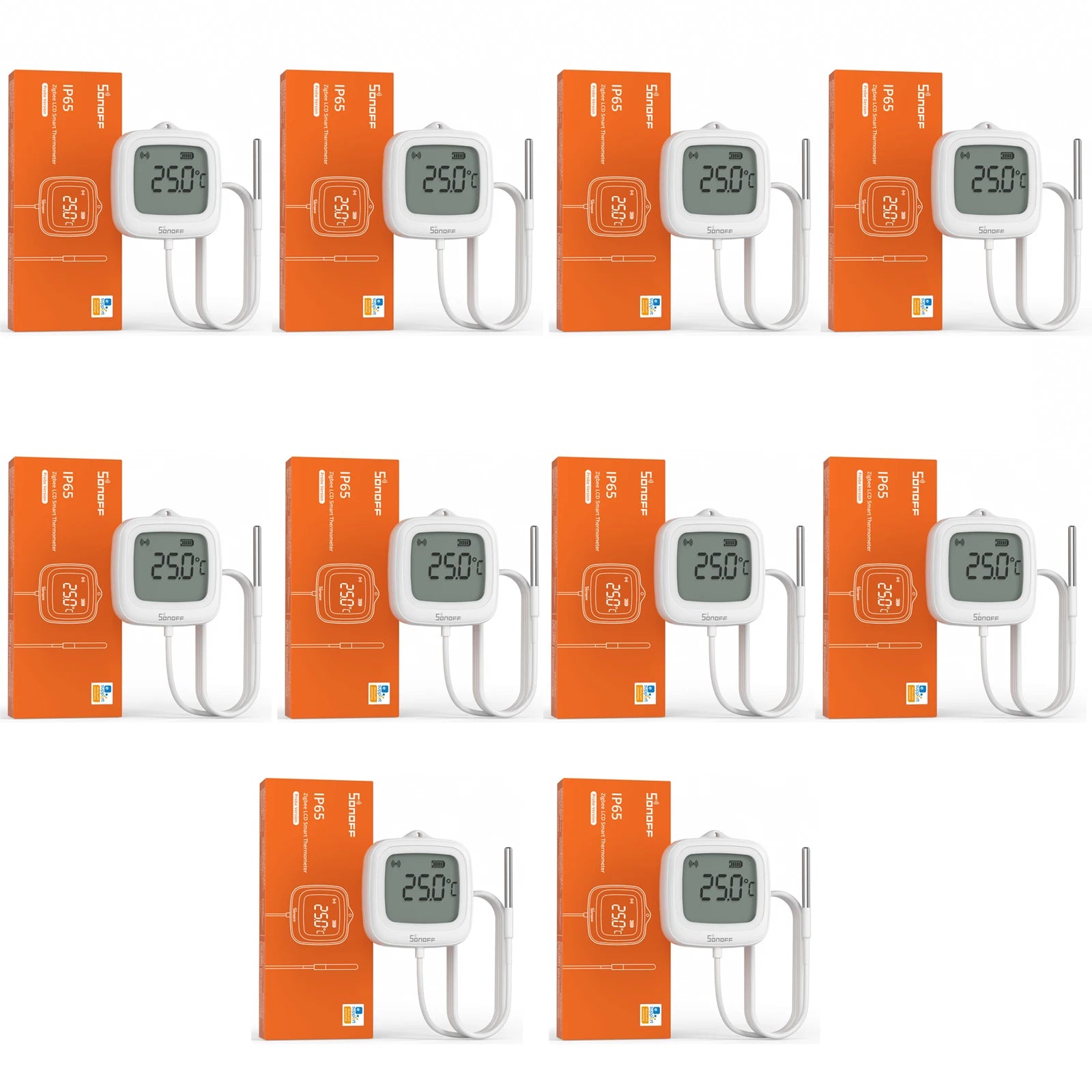 SONOFF SNZB-02LD IP65 Zigbee LCD Smart Thermometer With Probe Detect Pool Bathtub Fridge Freezer Liquid Temperature Measurement