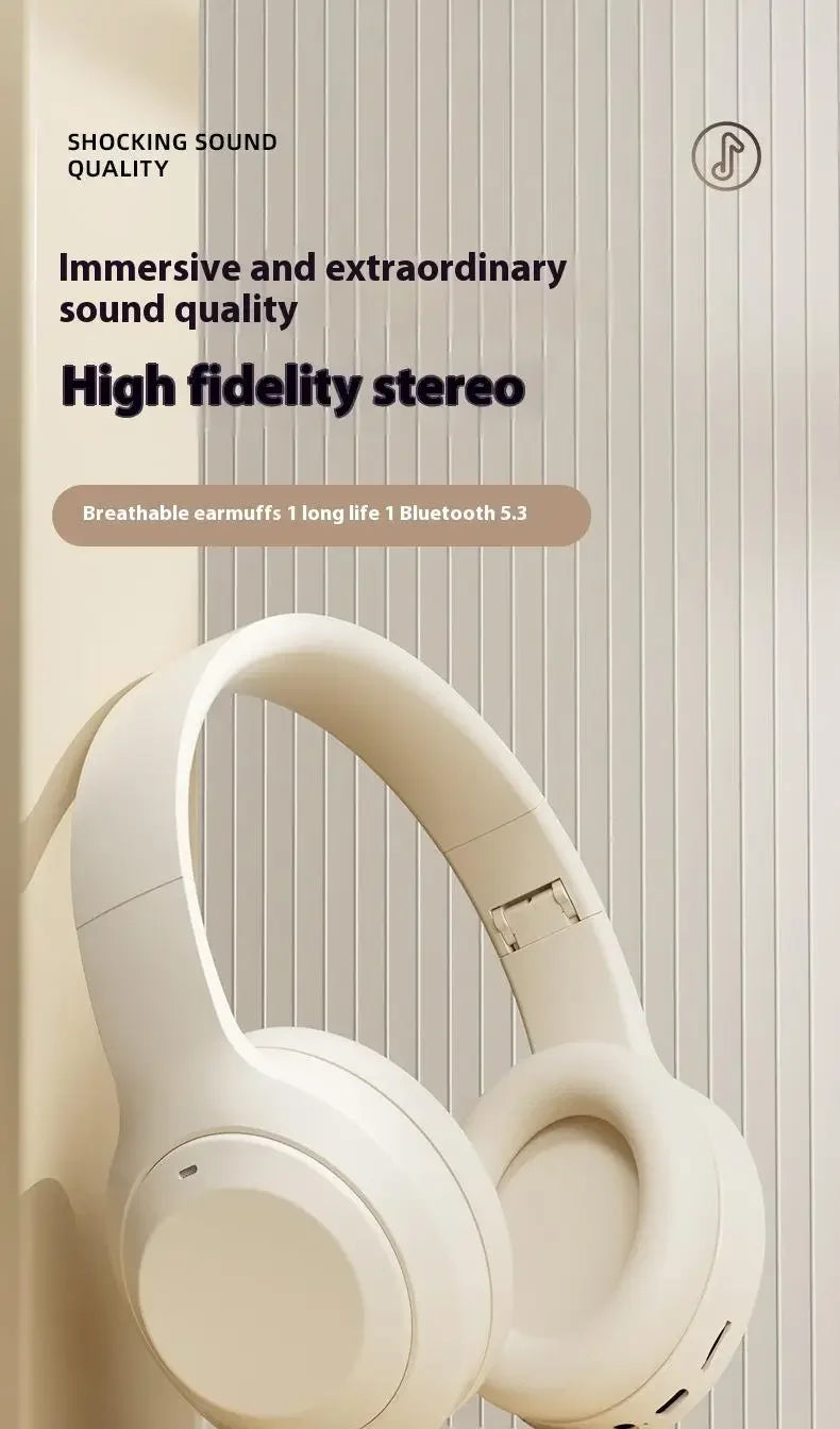 Wireless Headphones Bluetooth 5.1 Over Ear HIFI Stereo Headsets True Active Noise Cancelling Tf Card Support Type-c HD Mic Gifts