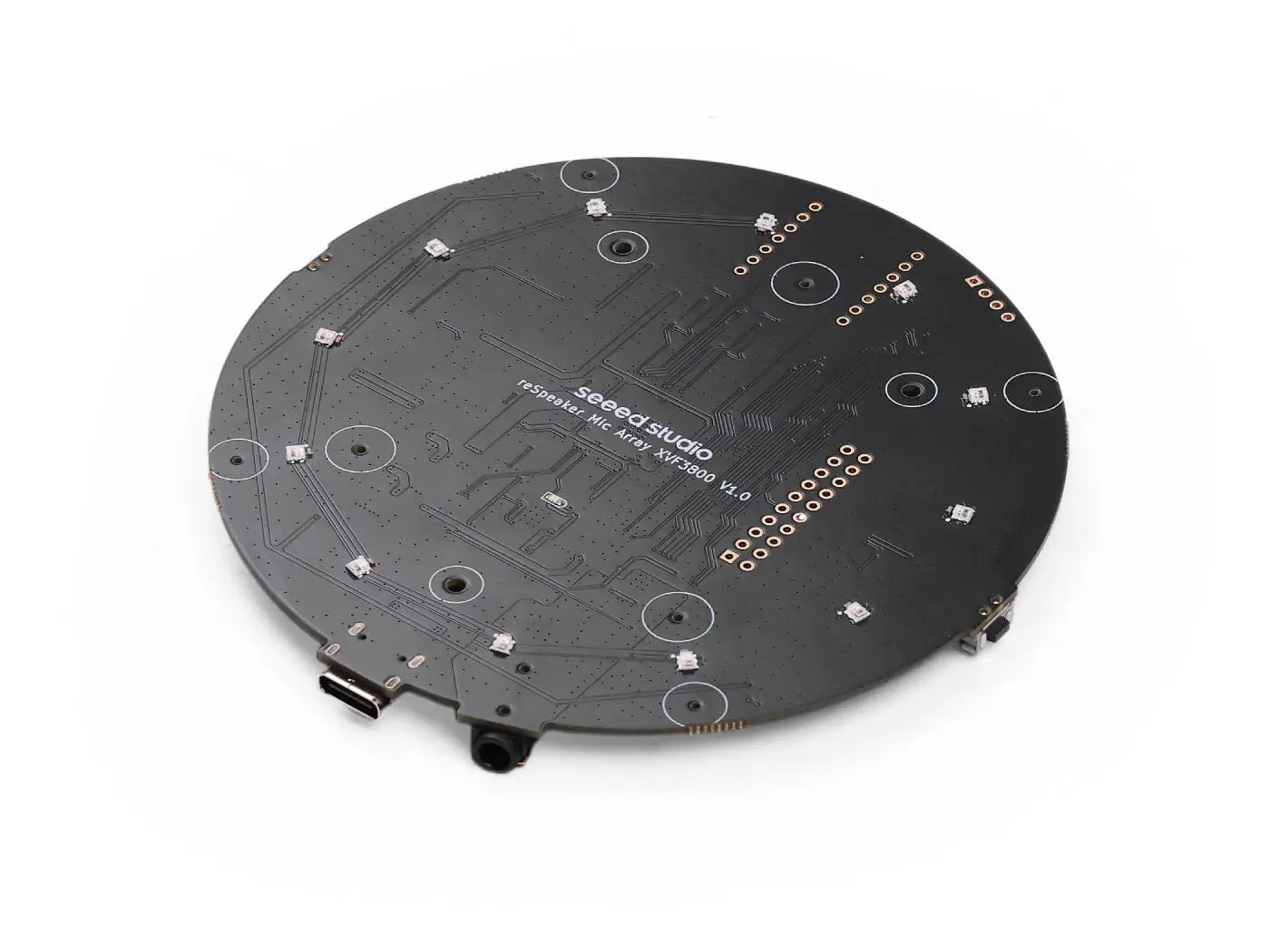 4-Mic Array ReSpeaker XMOS XVF3800 AI Powered ESP32S3 Microphone AEC Meeting Room 5m 360° Far-Field Voice Pickup Wi-Fi Bluetooth
