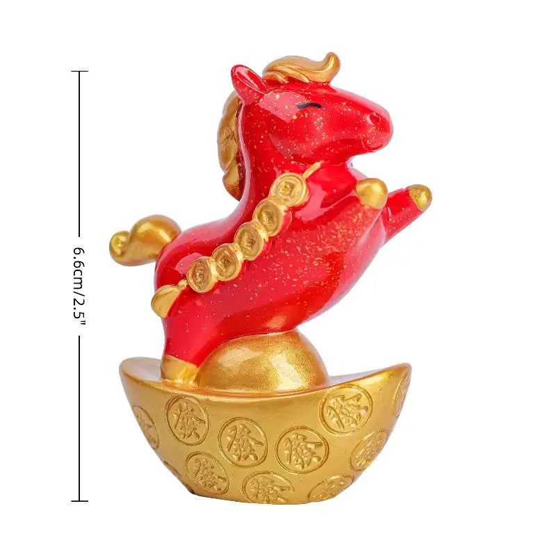 Radiant Crystal Horse Ornament Zodiac Horse Sculpture Feng Shui Series Antique Sun Chaser Showpiece for Desktop