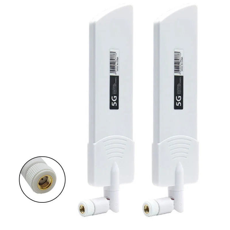 2-piece set, 5G 4G SMA external antenna, suitable for modems, routers, 40dBi folding signal amplifiers, wide range 600~6000Mhz