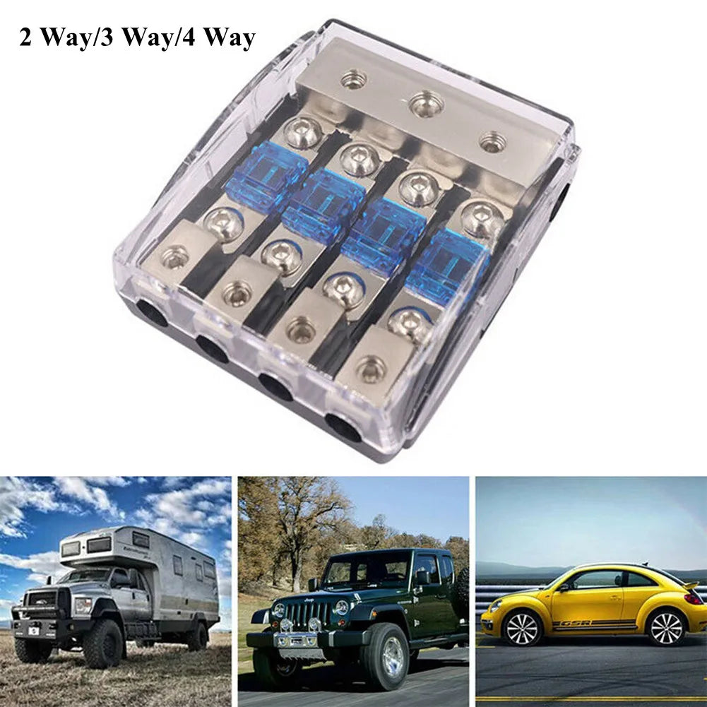 Car Audio Power ANL Fuse Holder 60 Amp Mini ANL Fuses Accessories 2/3/4 Way ANL Aluminum Alloy For Stereo Car Audio