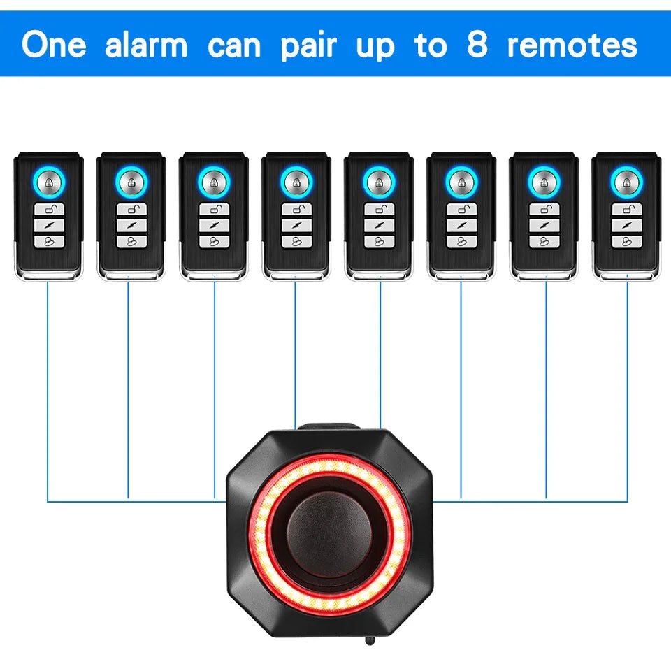 Hollarm Smart Bike Taillight Alarm Anti Theft Burglar Bicycle Light Alarm USB Charge Smart Brake Sensing Remote Control Tail Lam