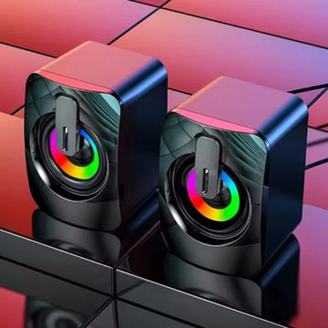Computer Speakers PC Sound Box HIFI Stereo Microphone with LED Light for Desktop Computer Surround Music RGB Gaming Speakers