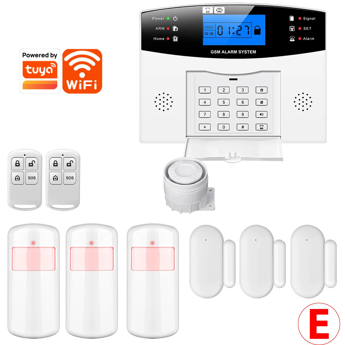 GSM WiFi Smart Alarm System Wireless DIY Smart Home Security System With APP Control Works with Alexa for Houses Apartments