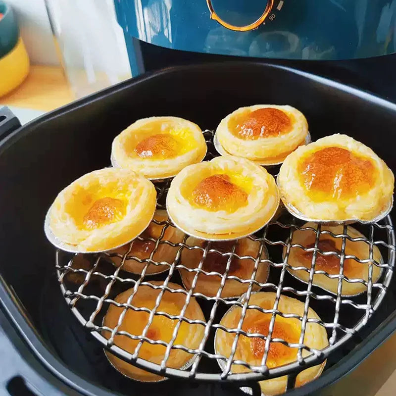 HOT! Round Air Fryer Rack With Legs Stackable Grid Grilling Rack Stainless Steel Anti-corrosion For Home Kitchen Oven Steamer
