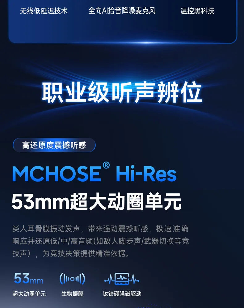 Newly Upgraded MCHOSE V9 Pro Over-Ear Gaming Headset with Four-Mode Connectivity Long Battery Life for Gaming and Entertainment