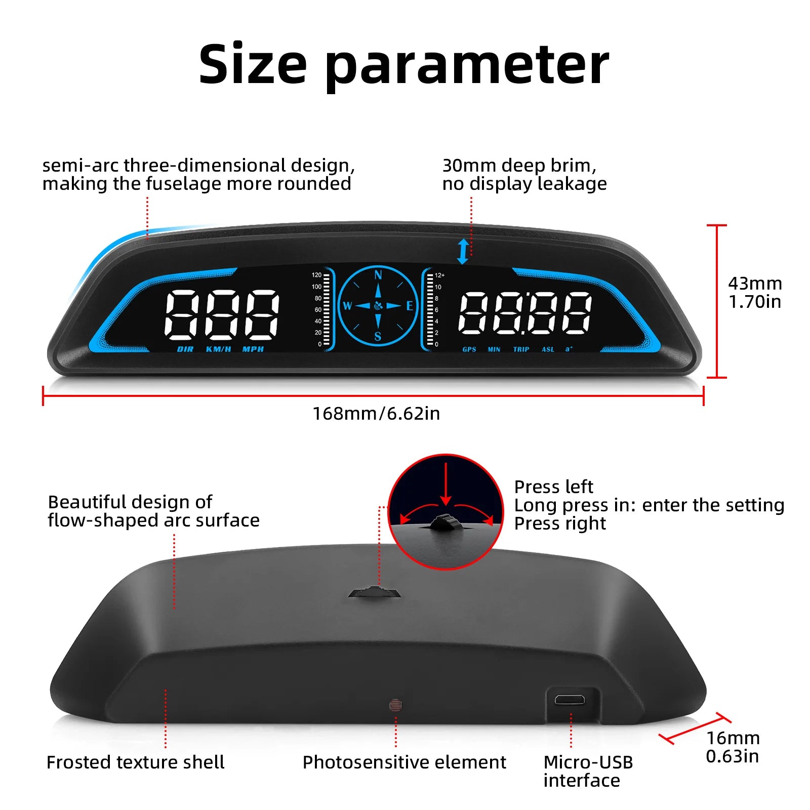 Car OBD/GPS B3 G3 Head Up Display Digital Speedometer Multifunctional HUD Display With Alarm Function Car Auto Accessories