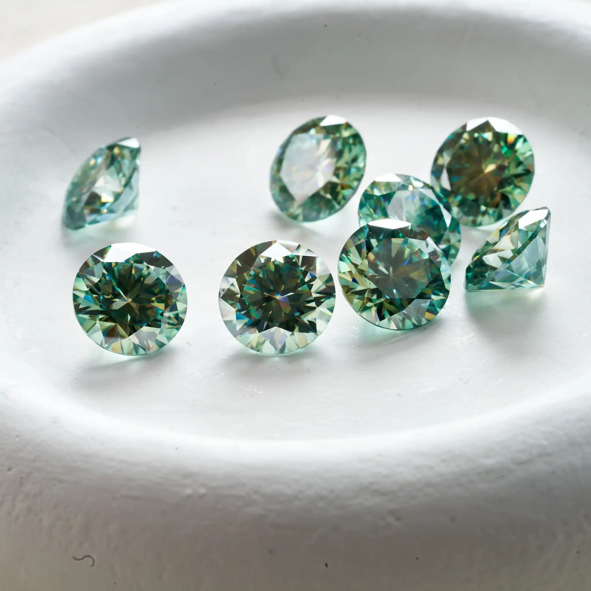 0.1-5CT bluegreen Color moissanite VVS1 3EX Cut Light Blue Green color Moissanite Loose Stone Certified GRA  DIY  silver Jewelry